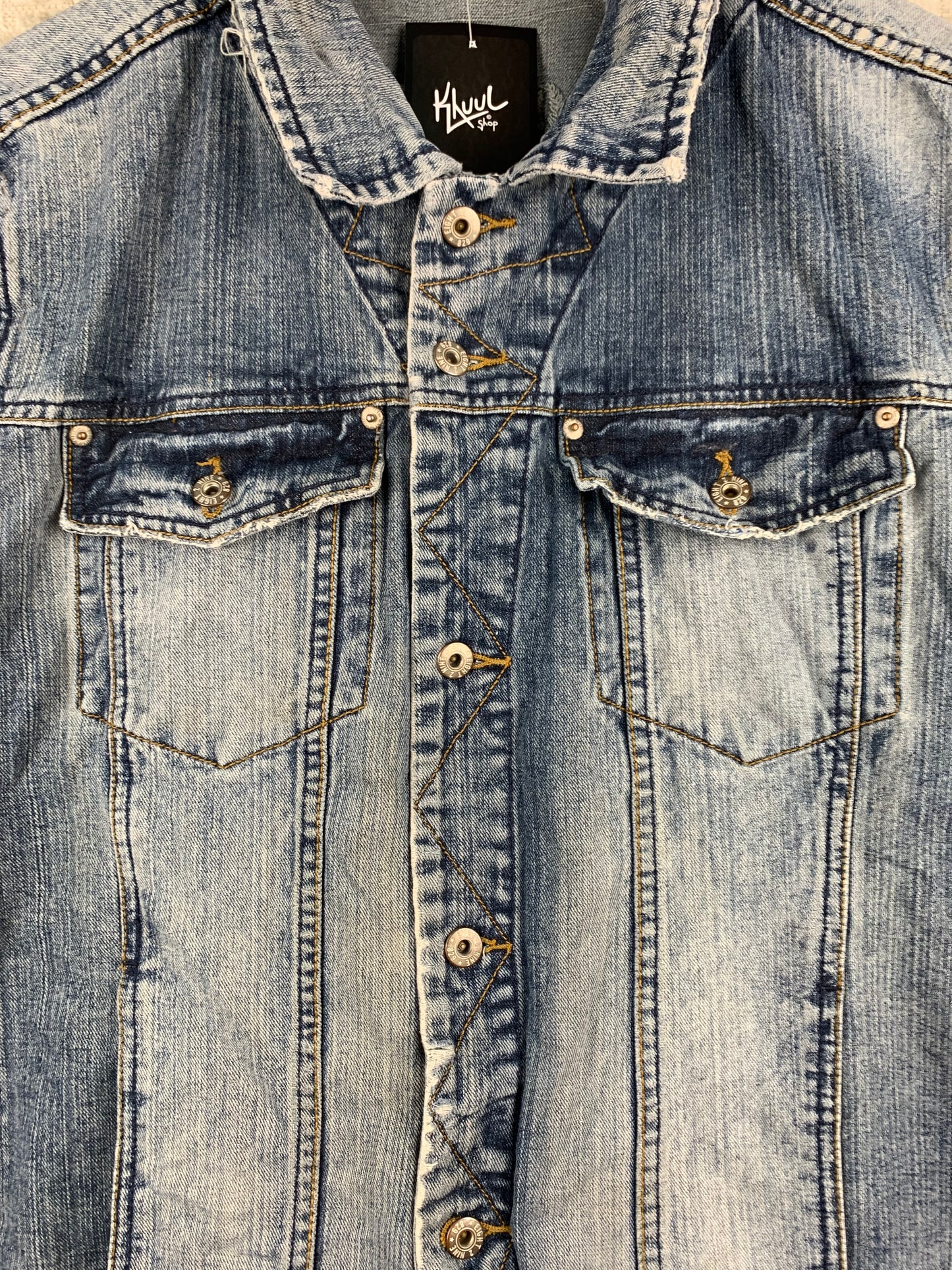 Mens Vintage Button Up Jean Blue Vest