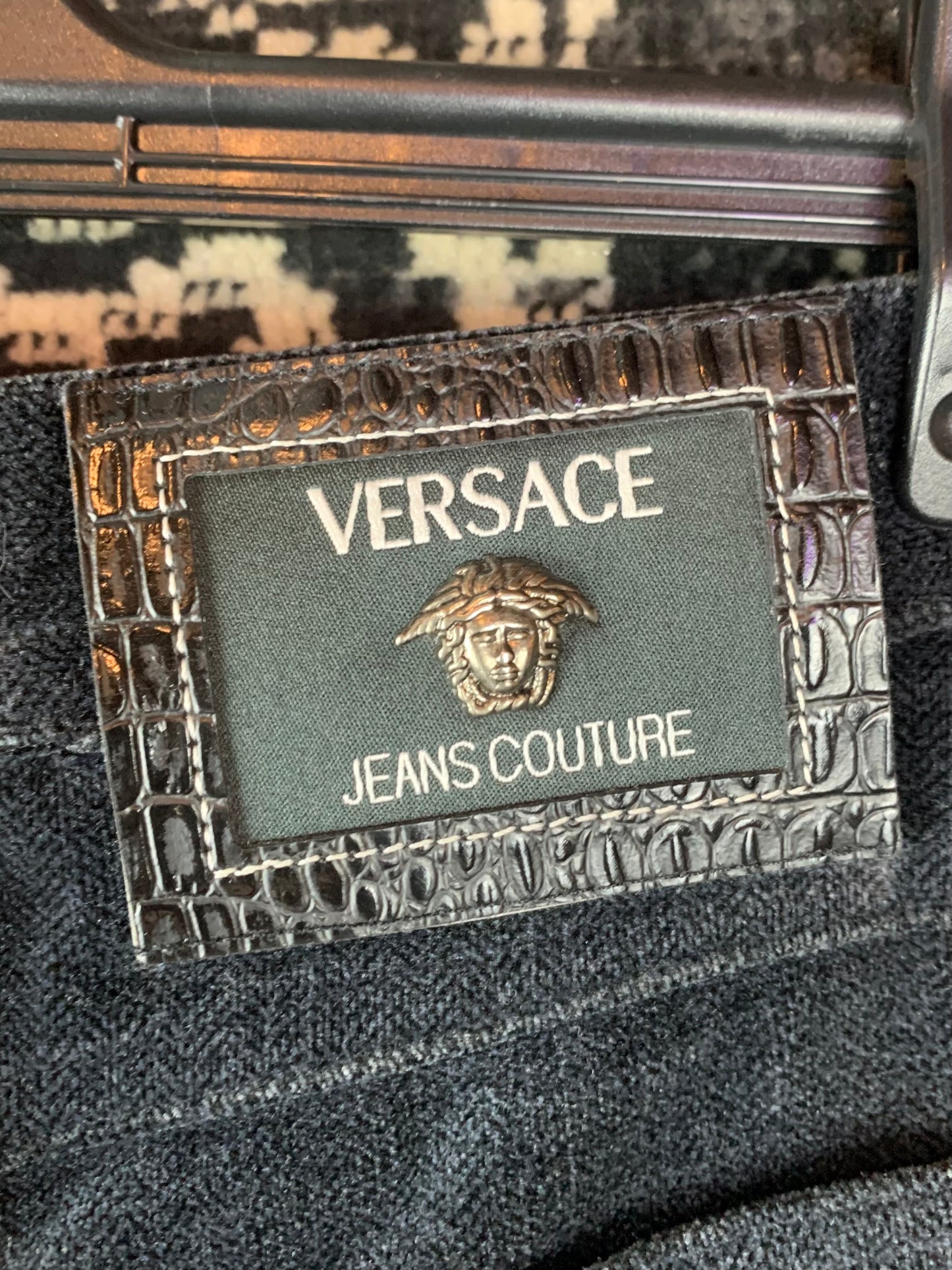 Y2K Women's Versace Black Velvet Trousers