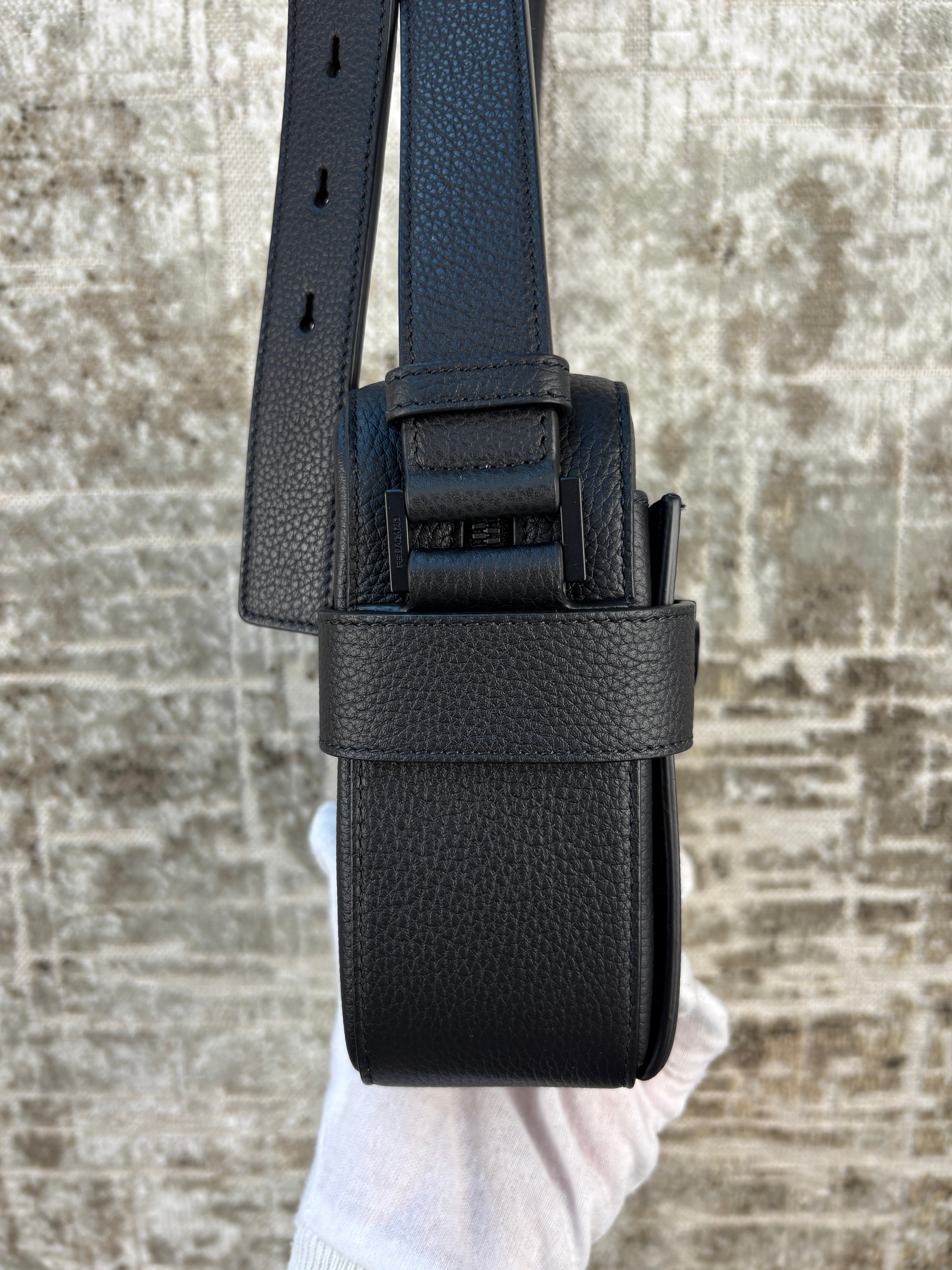Salvatore Ferragamo Gancini Buckle Leather Shoulder Bag
