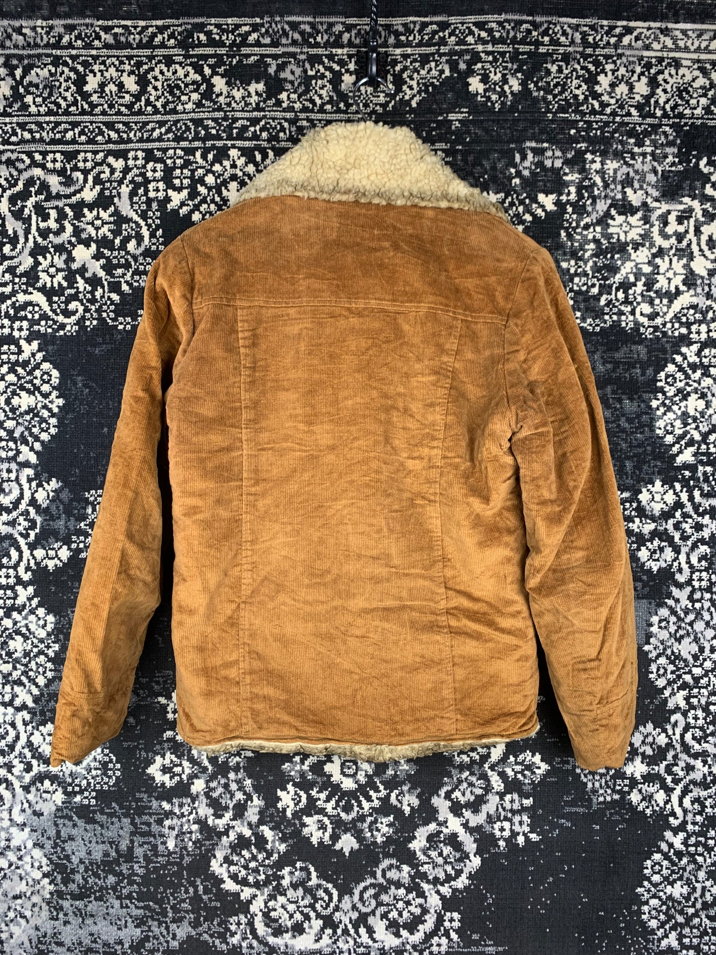 Women's Y2K Caramel Brown Corduroy Jacket with Warm Inner Lining