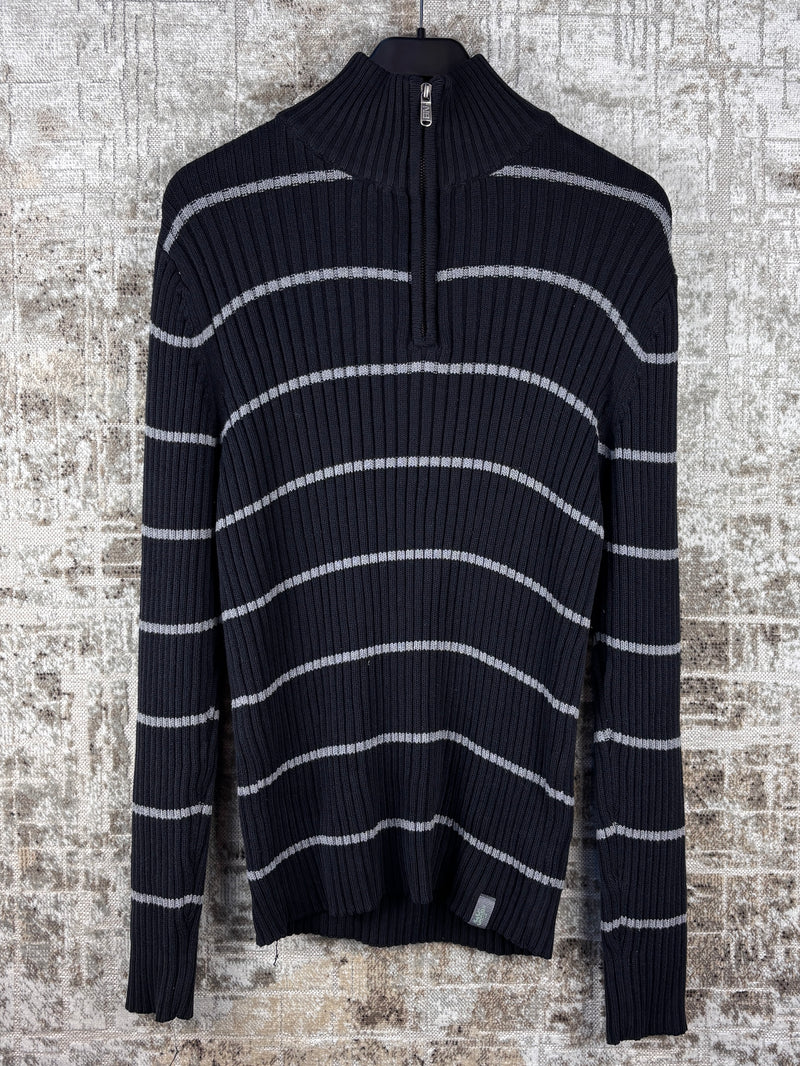 Men's Vintage Y2K Northbook Sports Black Ribbed Sweater