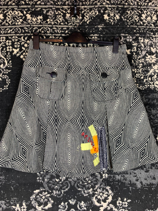 Desigual Black & White Optical Illusion Pattern Skirt