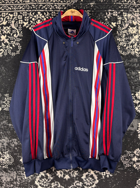 Men's Vintage Dark Blue Multicolor Adidas Originals Track Jacket