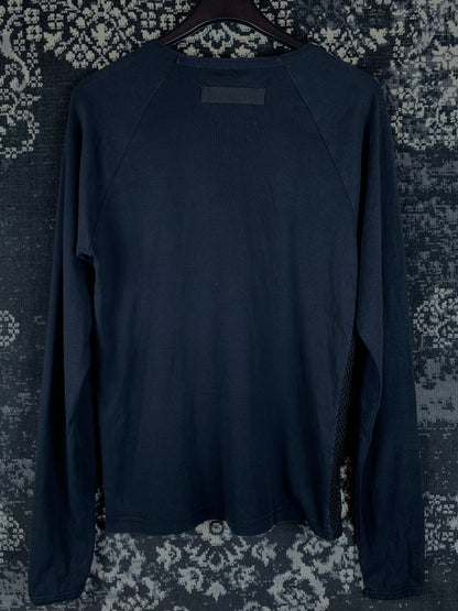 Mens Y2K Black Mesh Graphic Long Sleeve Top