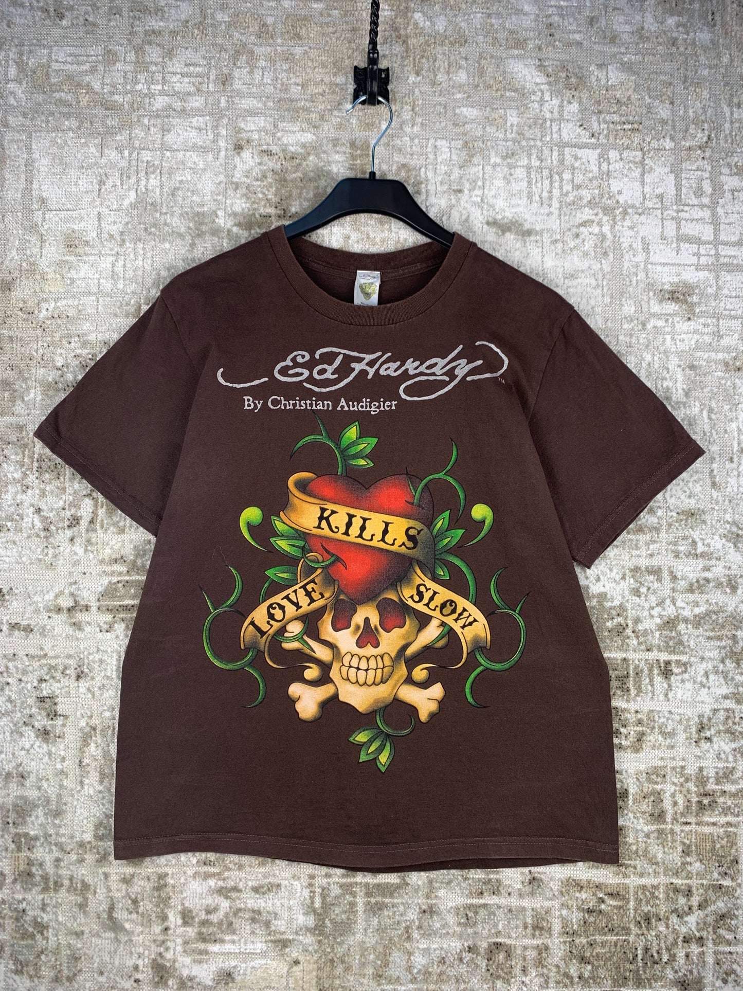 Unisex Ed Hardy Brown T-Shirt