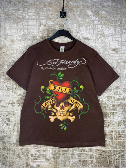 Unisex Ed Hardy Brown T-Shirt