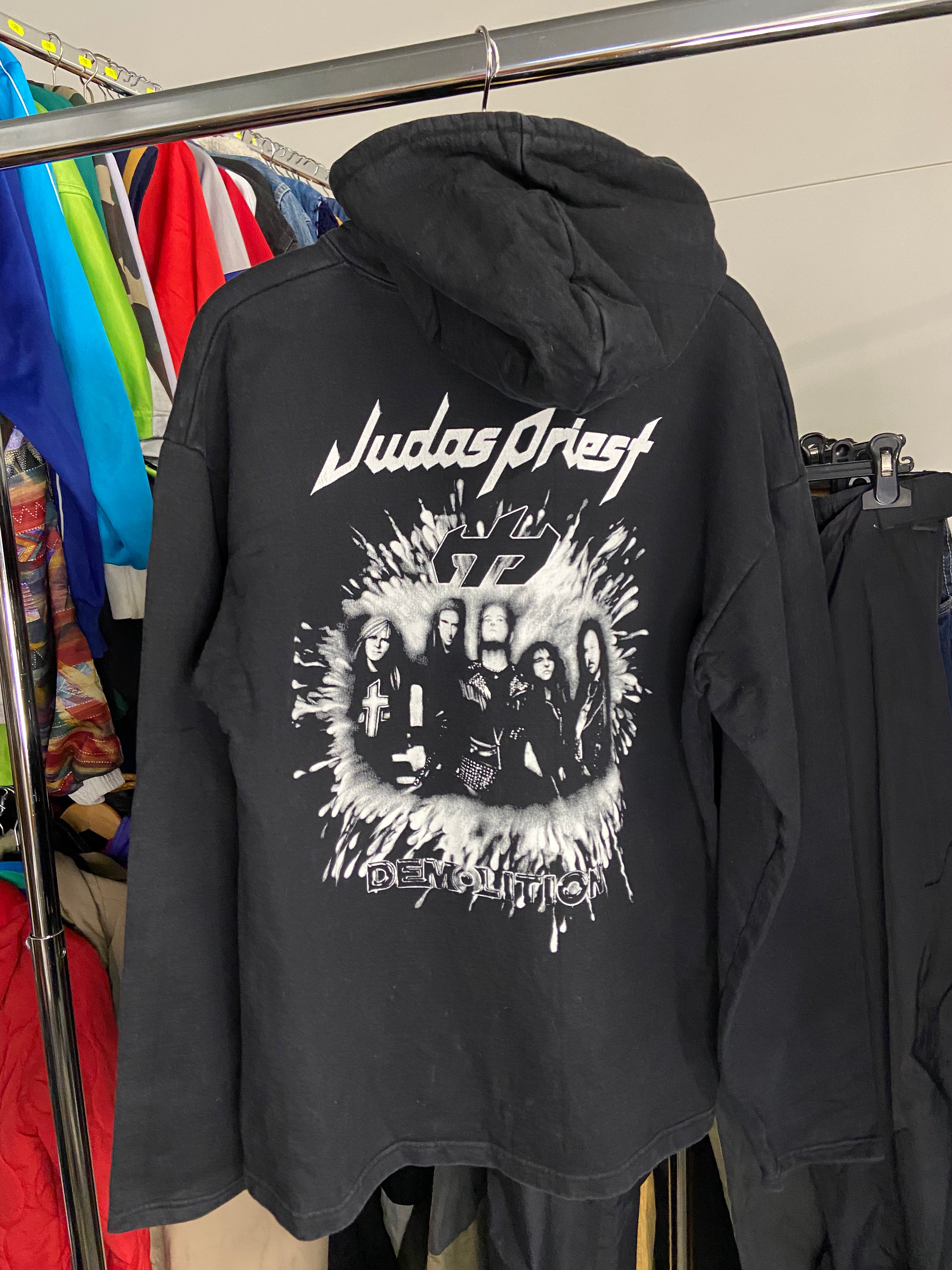 Vintage Merch Judas Priest Hooded Sweater Rock M Size Mens