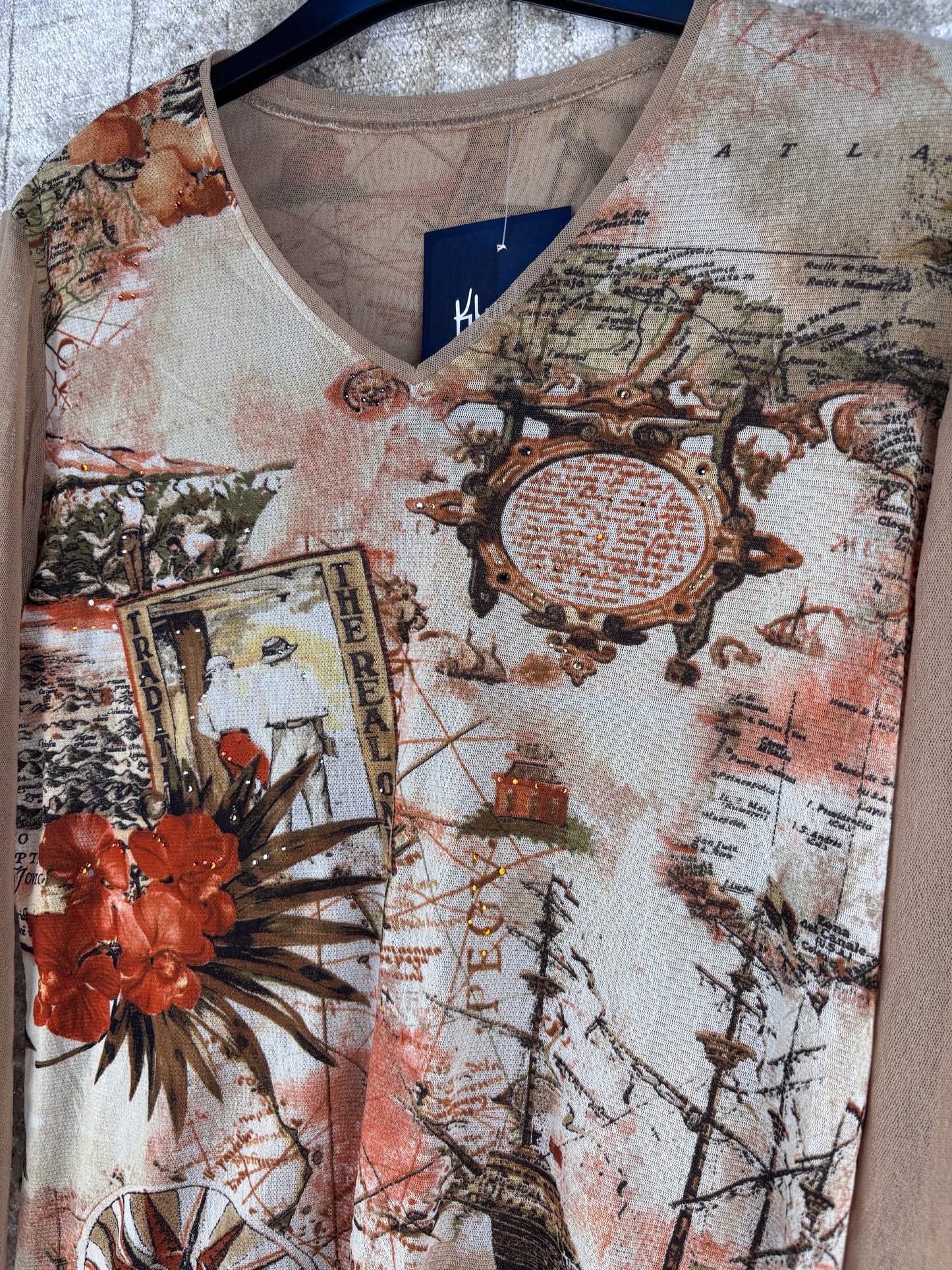 Womens Y2K Mesh Long Sleeve Top