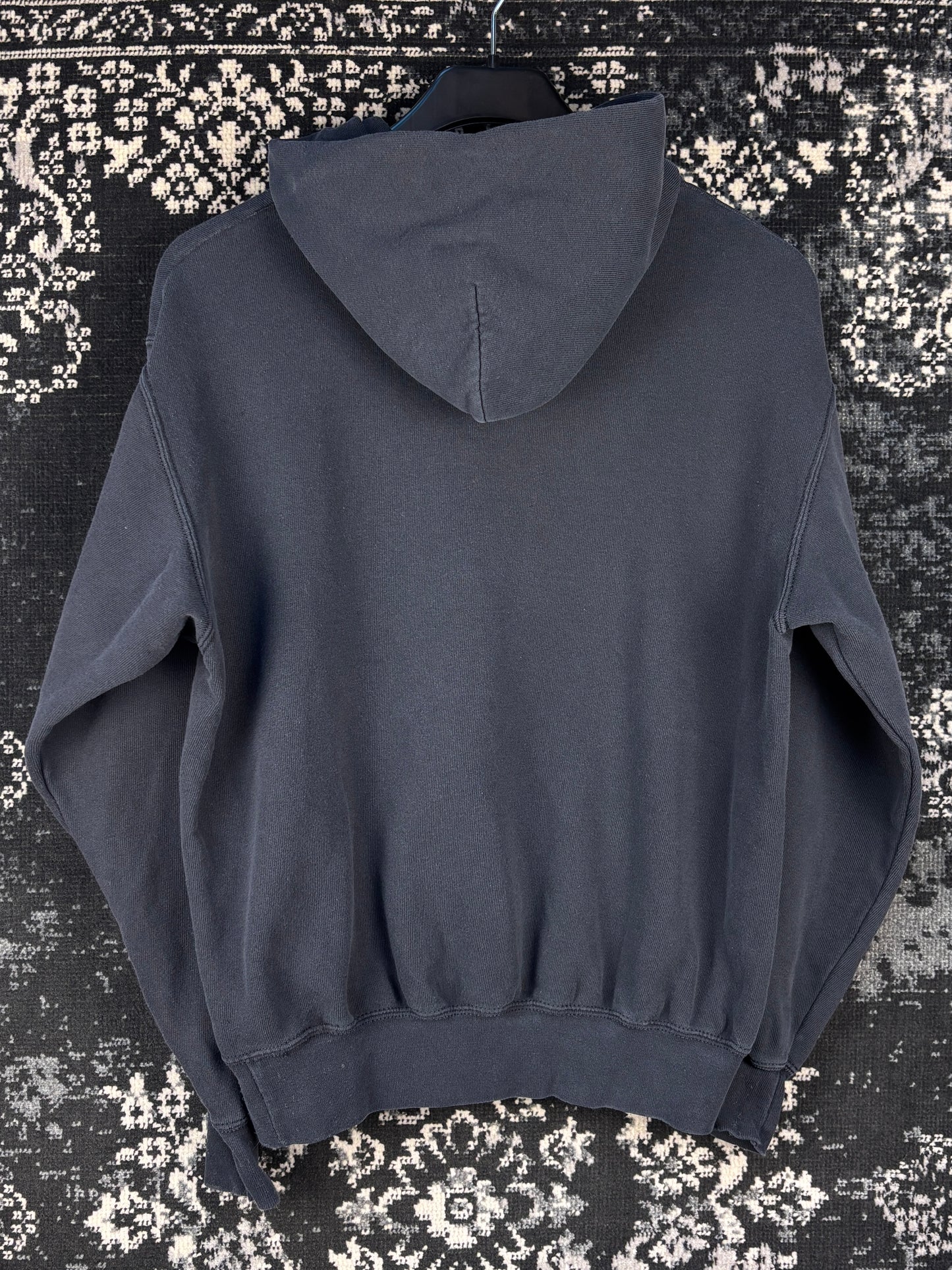 Men Vintage Y2K Dark Grey Skull Hand Graphic Hoodie