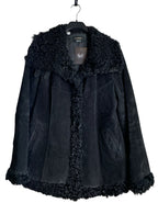 HM Suede Shearling-Trim Coat