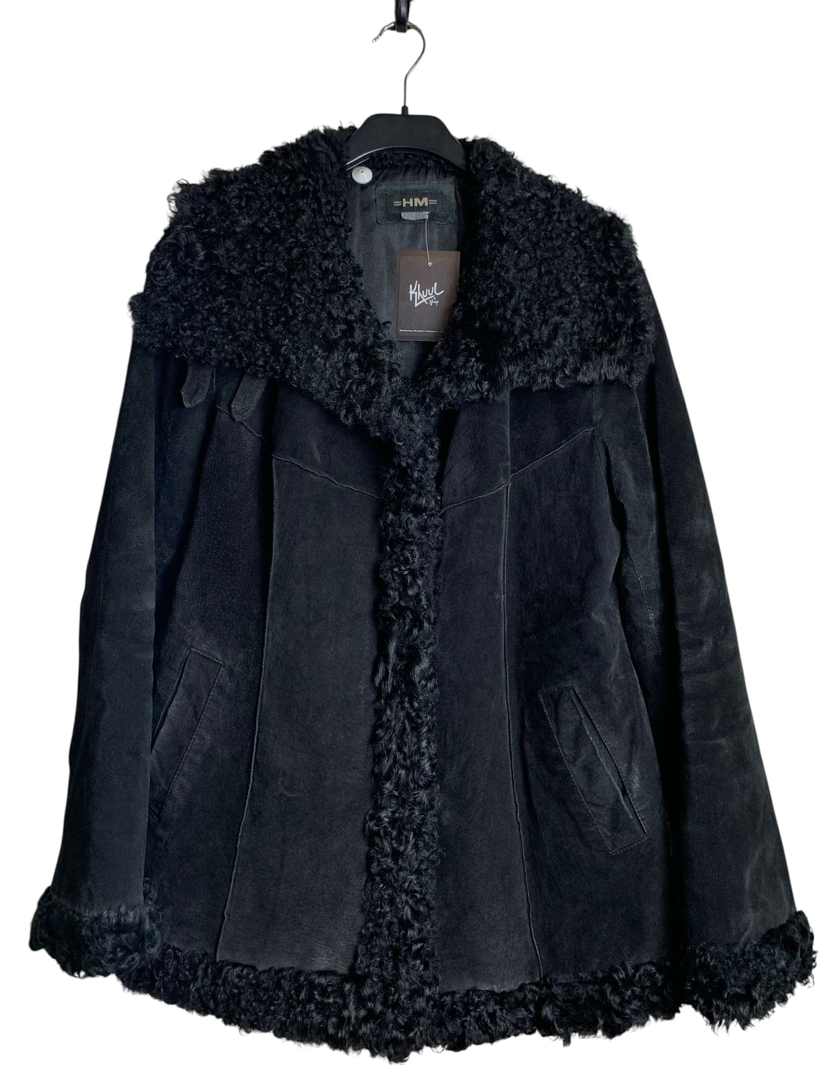 HM Suede Shearling-Trim Coat