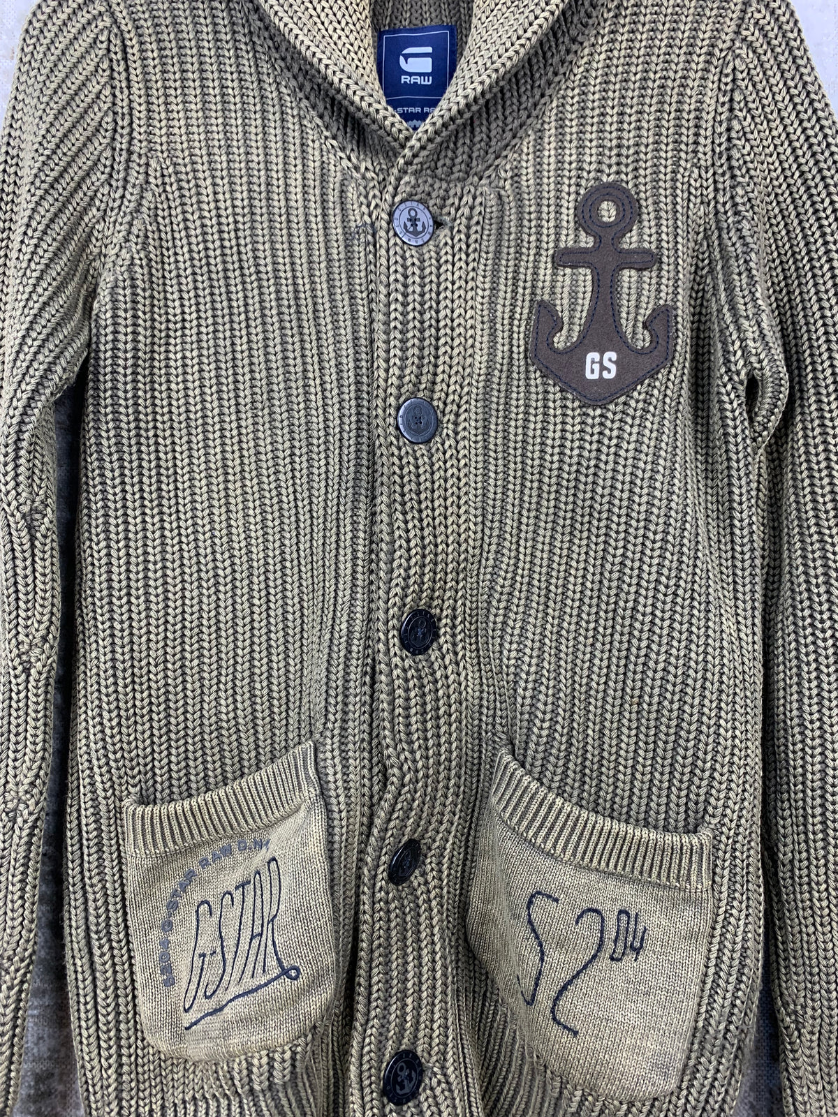Men's G-Star Raw Green Knit Cardigan