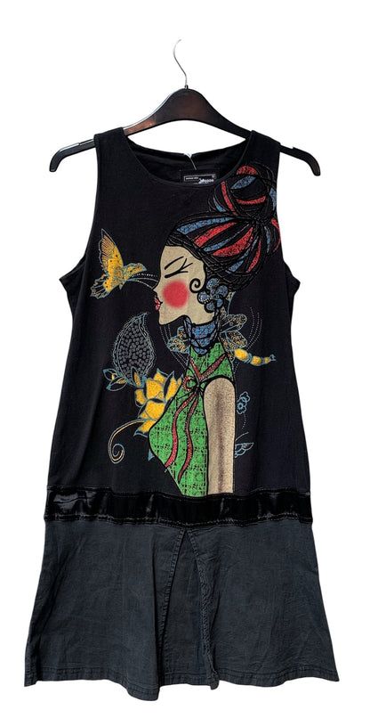 Vintage Vibes Geisha Graphic Sleeveless Dress