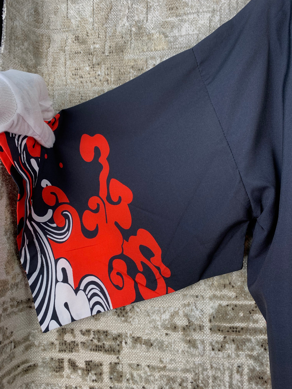 Womens Japanese Style Black Red Cardigan