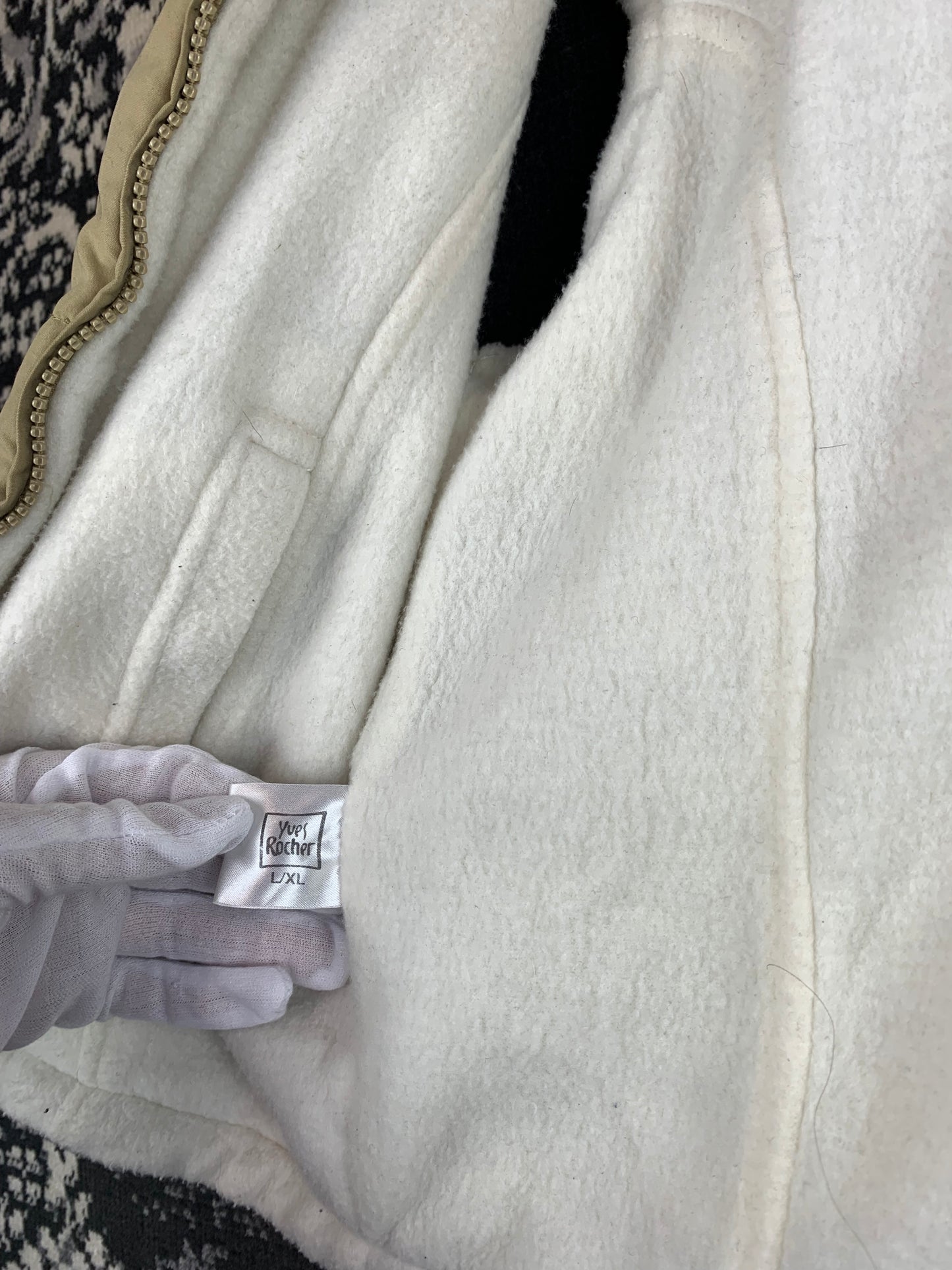 Women's Vintage Beige Puffer Vest