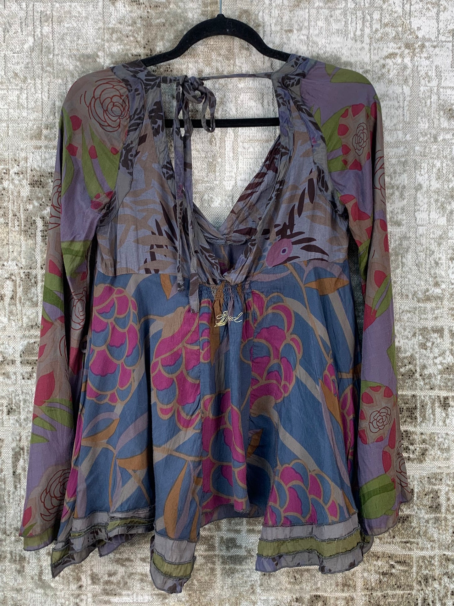 Womens Y2K Desigual Floral Boho Top