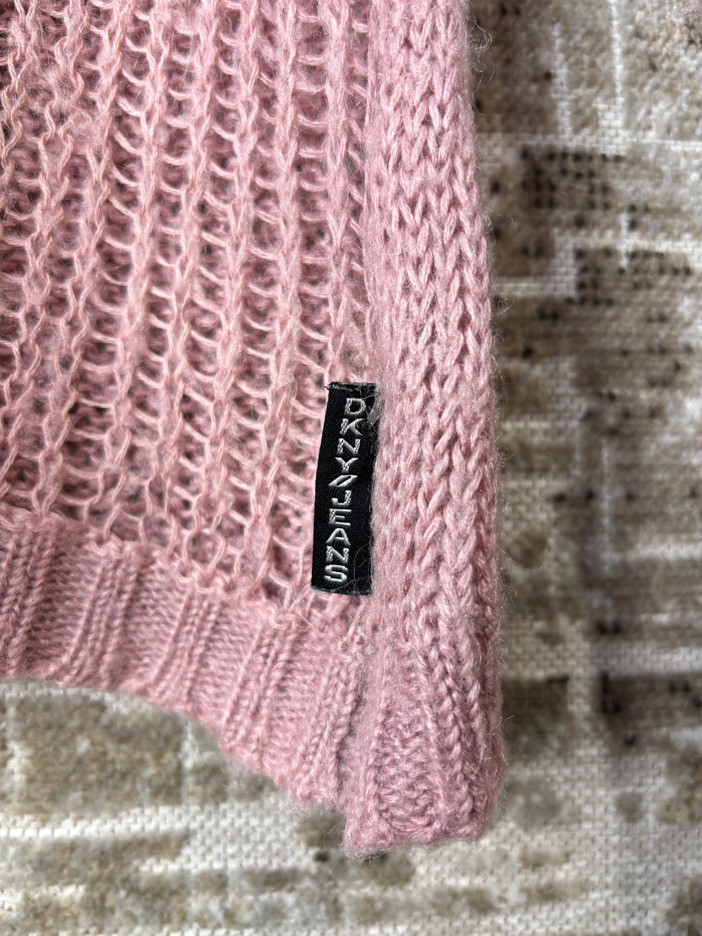 DKNY Jeans Open-Knit Mock Neck Sweater