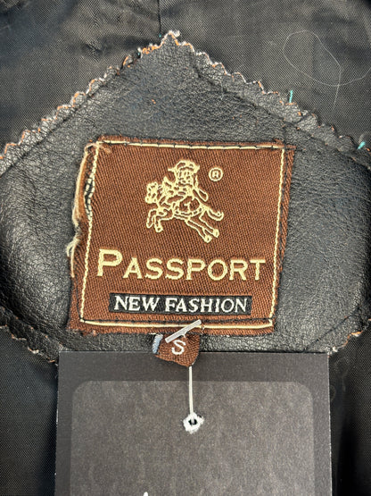 Women's Vintage Passport  Black Lamb Leather Coat