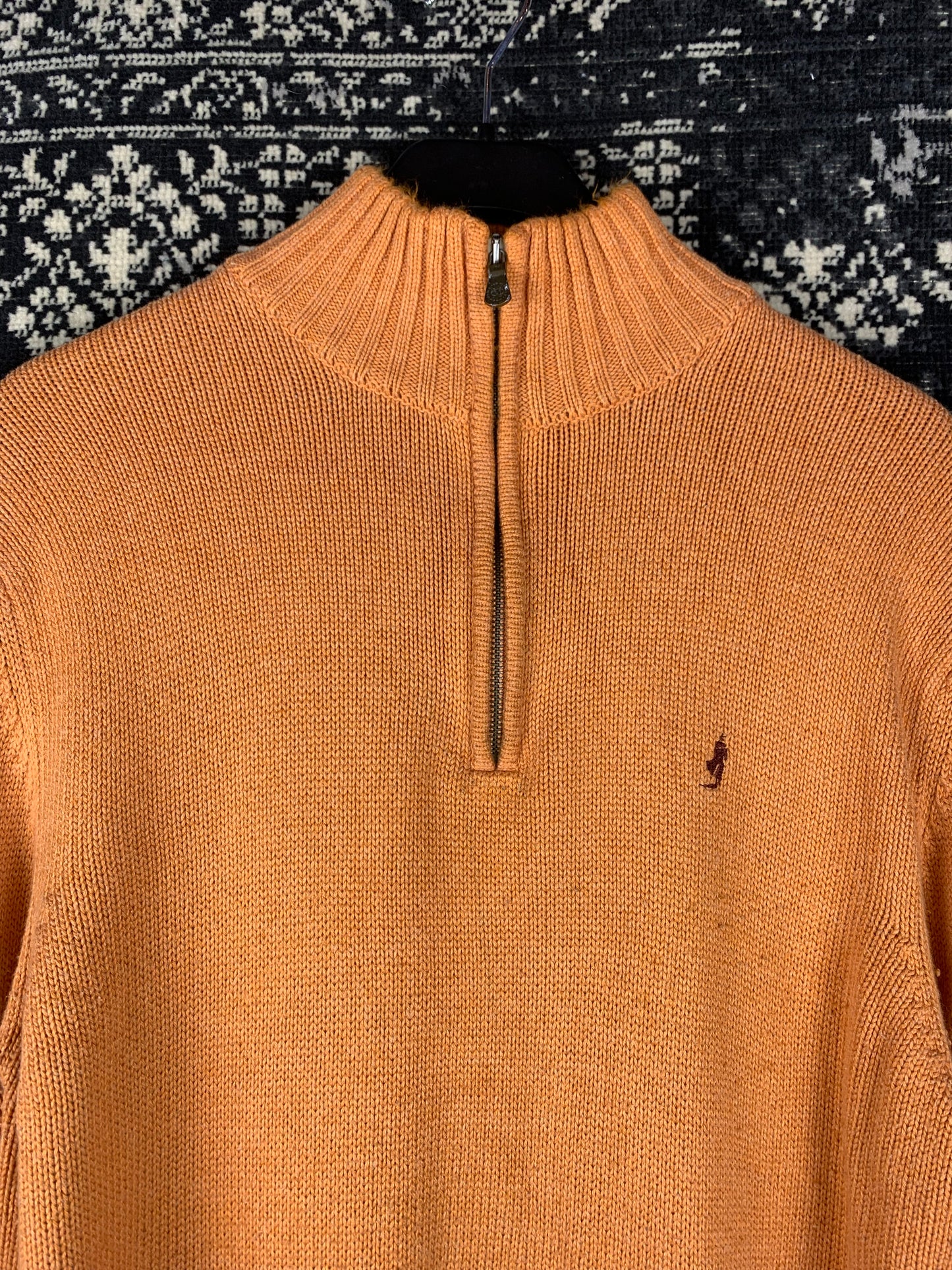 Men's Vintage Orange Marlboro Classics Half Zip Sweater