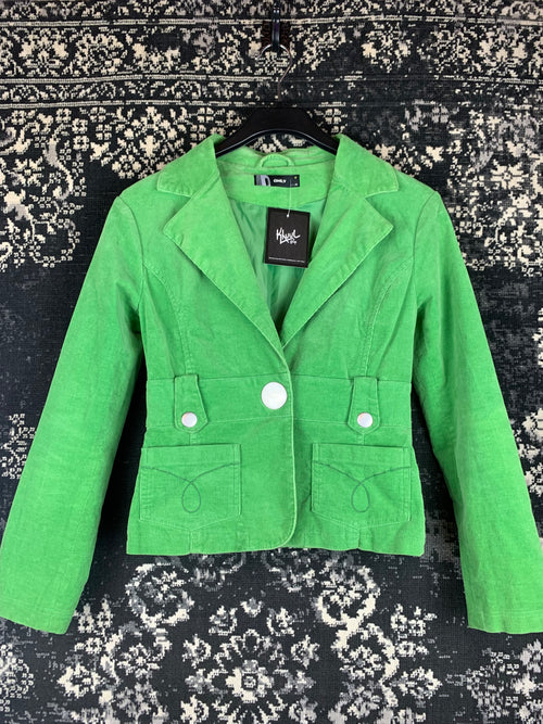 Women's Retro ONLY Green Corduroy Blazer