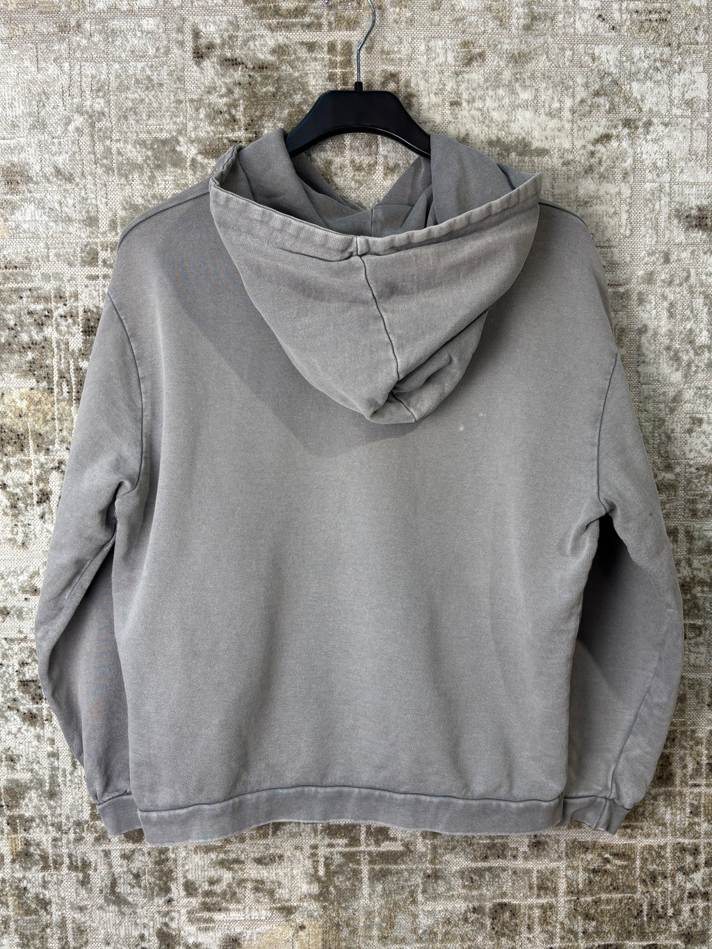 Rhinestone Spider Web Washed Grey Hoodie