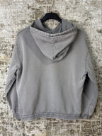 Rhinestone Spider Web Washed Grey Hoodie