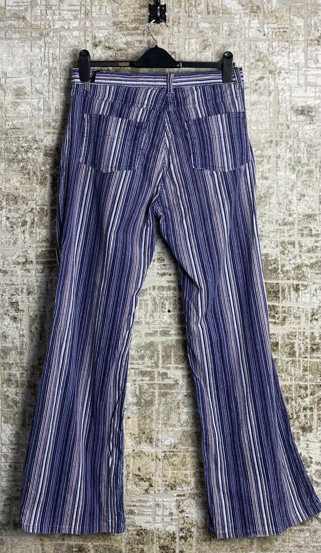 Y2K Striped Velvet Flare Pants