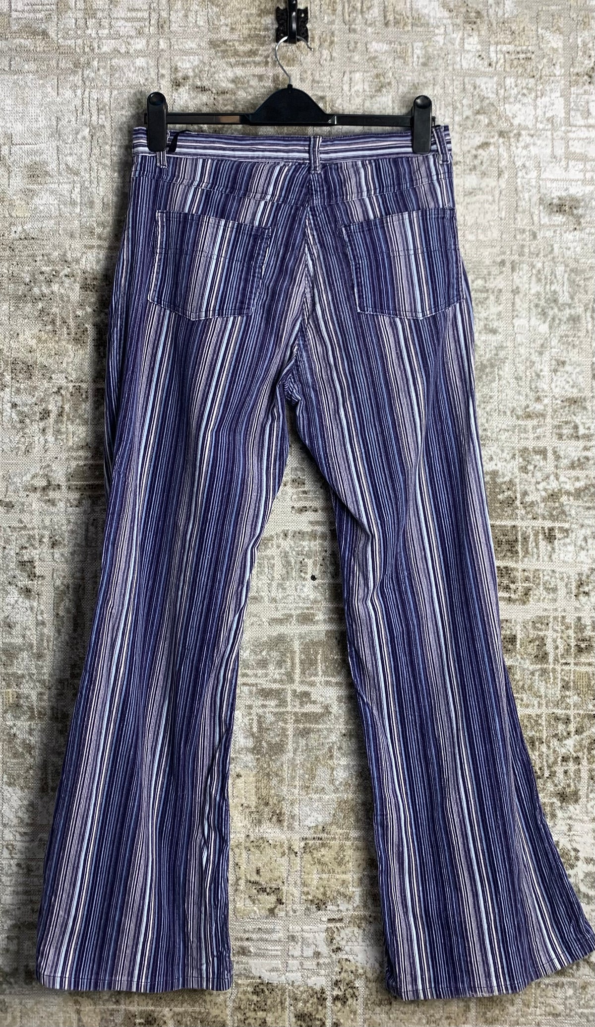 Y2K Striped Velvet Flare Pants