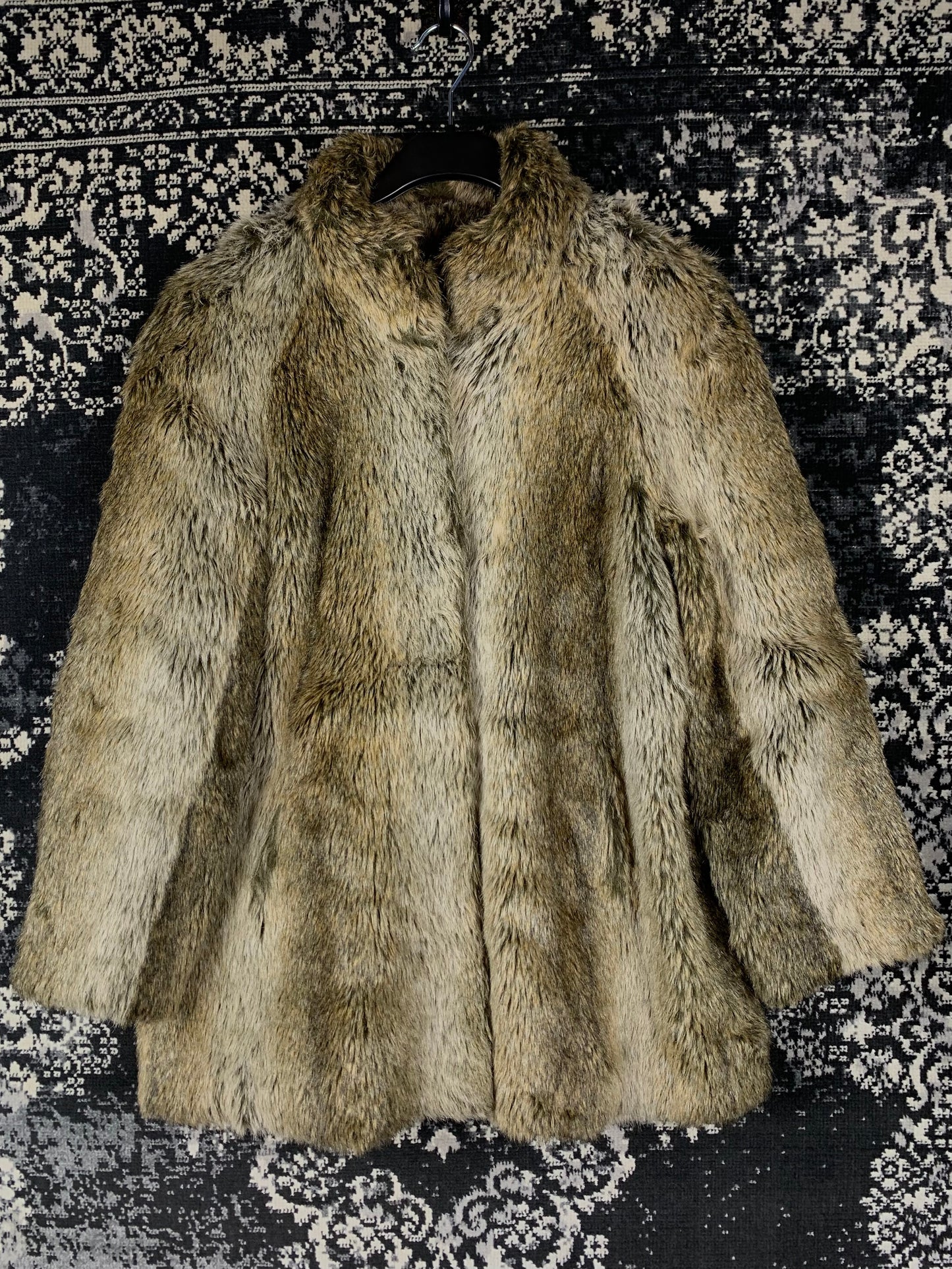 Women's Vintage Greyish Brown Faux Fur Coat
