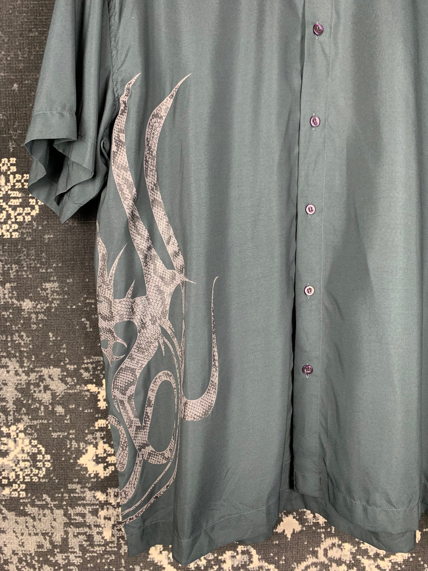 Mens Y2K Santino Tribal Button Up Shirt
