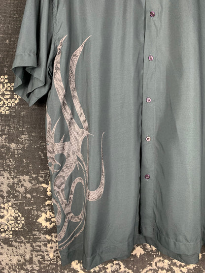 Mens Y2K Santino Tribal Button Up Shirt