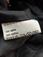 Vintage Collarless Cropped Leather Jacket