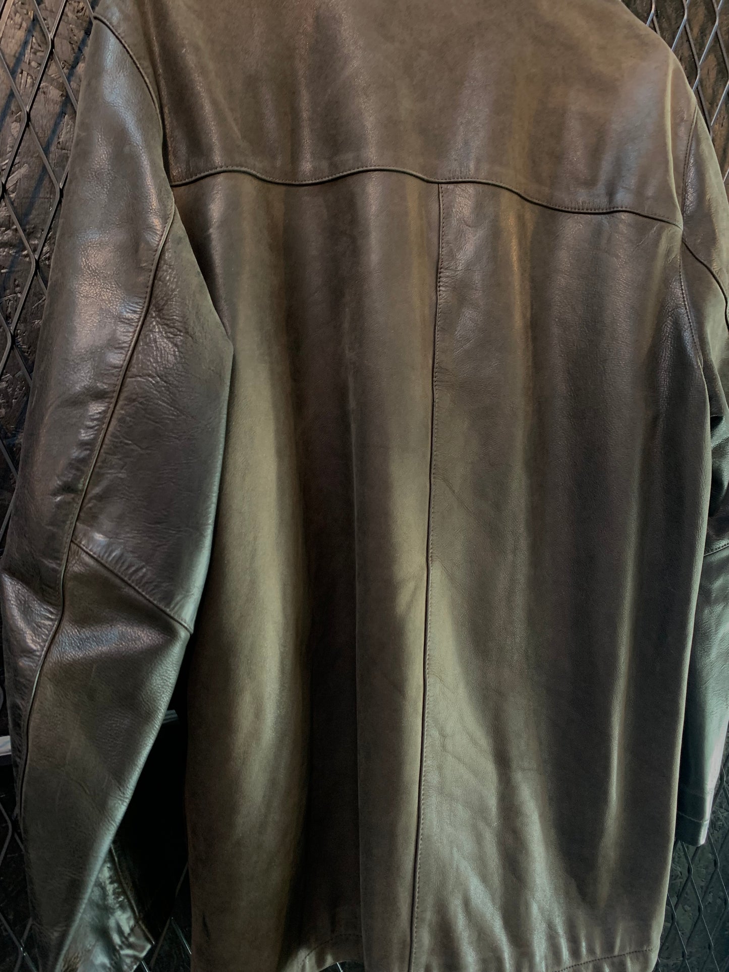 Vintage Men L Black Leather Coat By Next