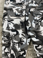 ZLCITA Mens Black Grey White Camouflage Cargo Pants
