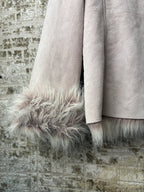 TodaysWoman Y2K Penny Lane Faux Fur Trim Jacket