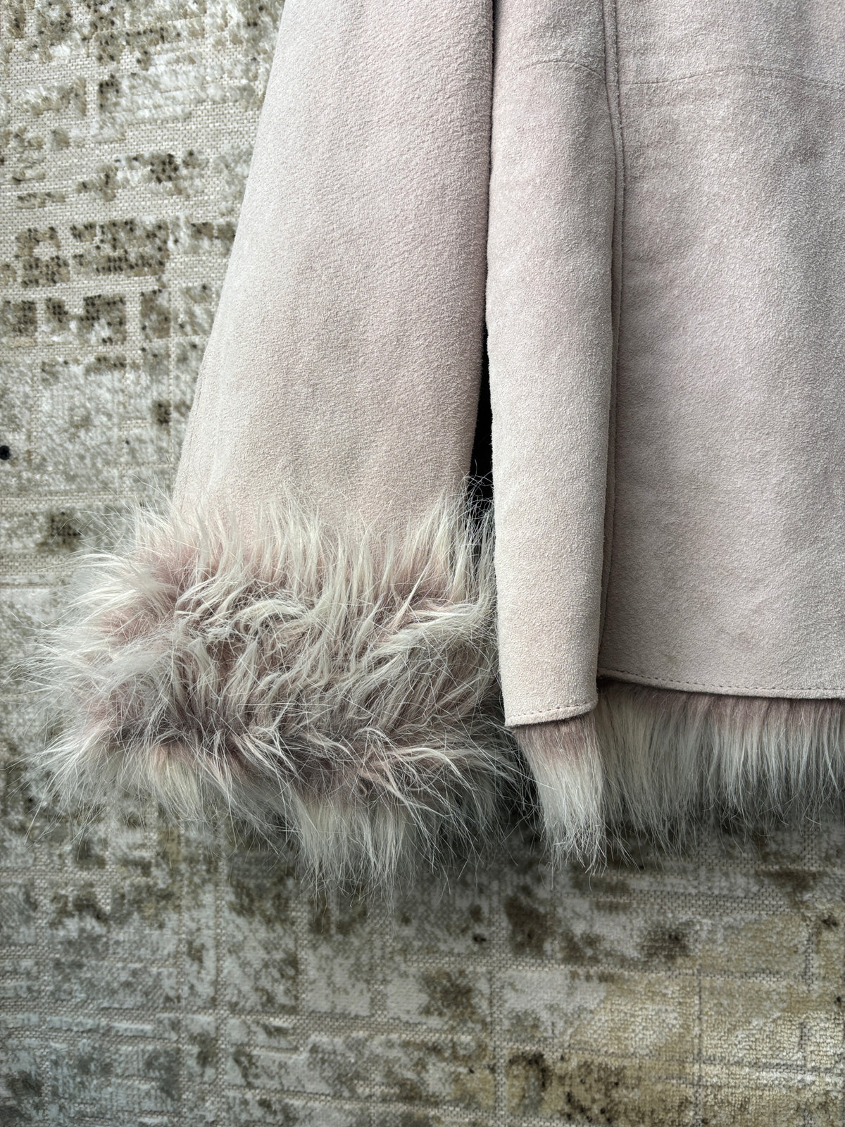 TodaysWoman Y2K Penny Lane Faux Fur Trim Jacket