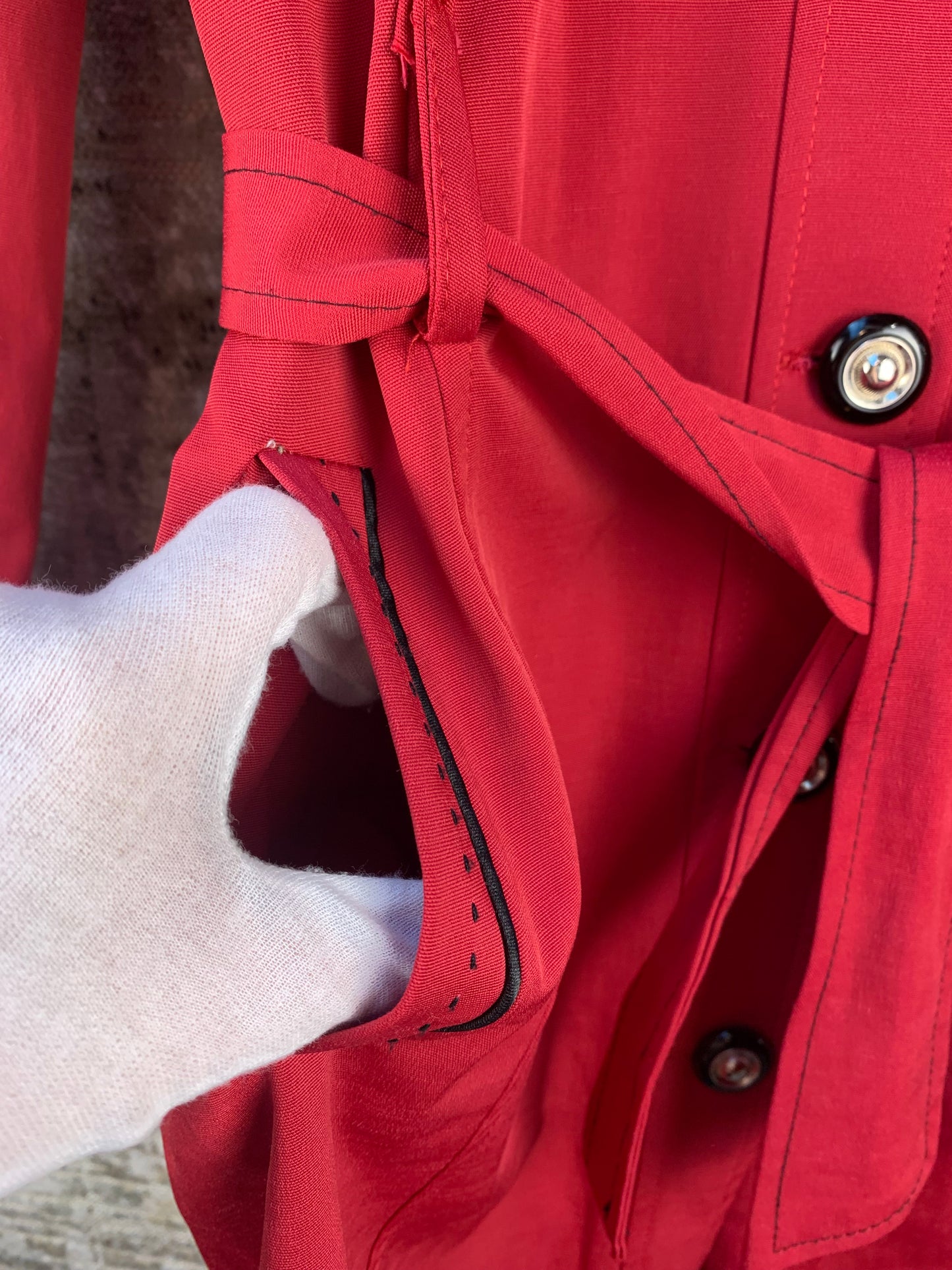 Womens Y2K Red Napoleon Military Coat