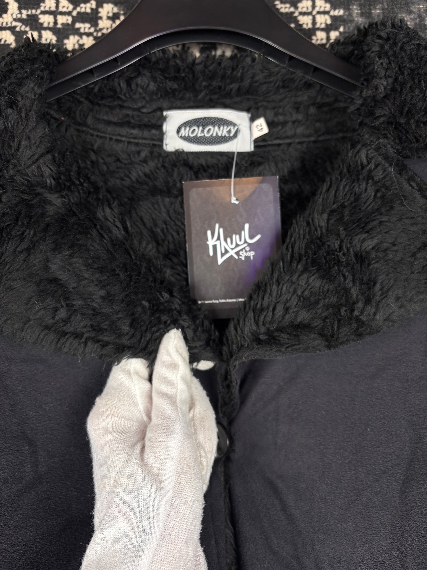 Women's Y2K Black Faux Suede Coat