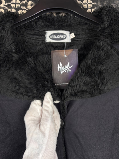 Women's Y2K Black Faux Suede Coat
