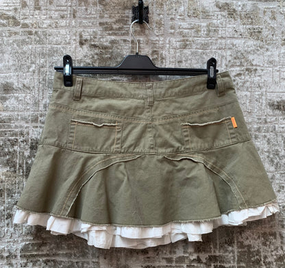 Blend She Y2K Khaki Denim Mini Skirt