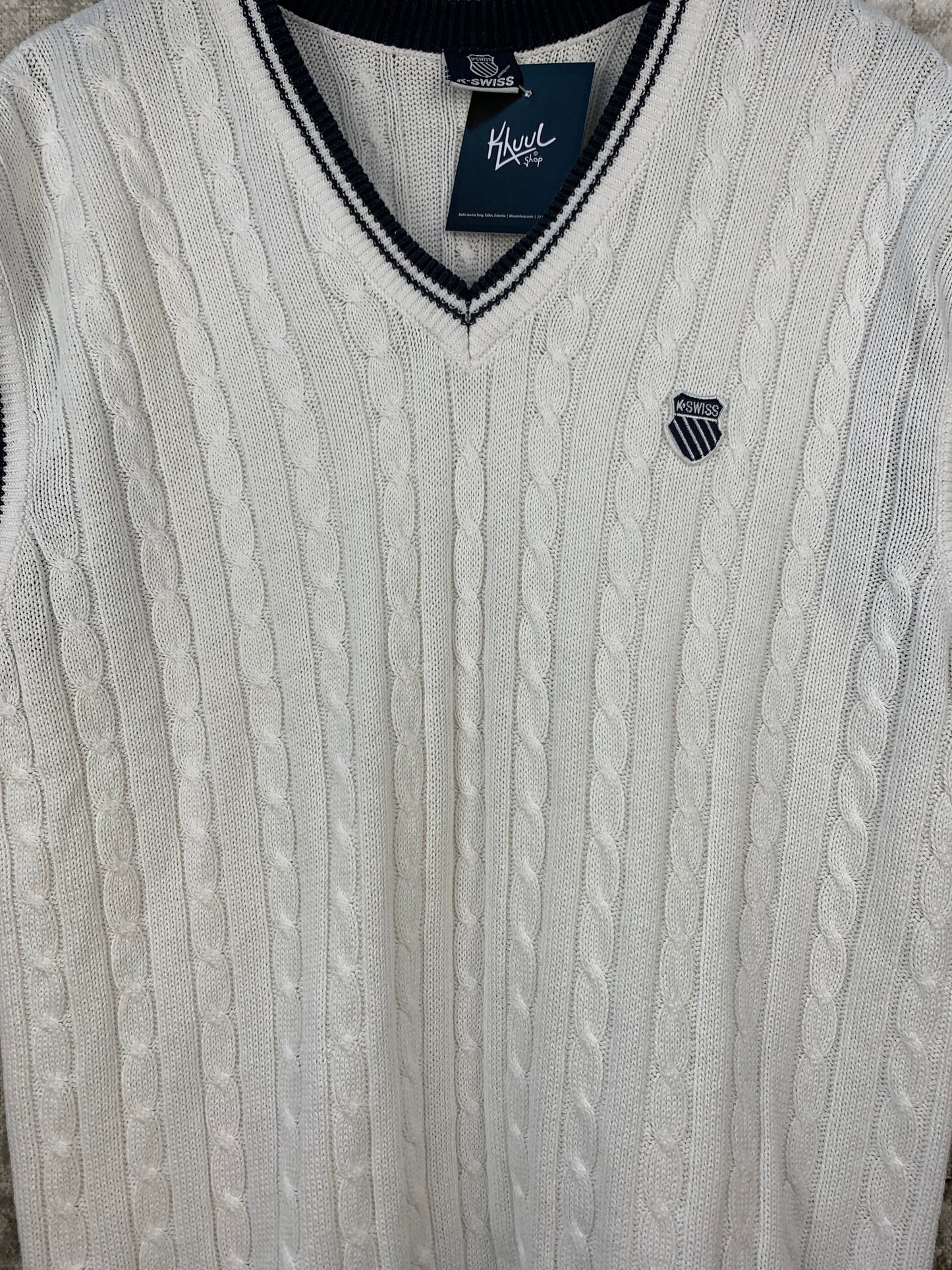Men's Vintage K-Swiss White Knit Vest