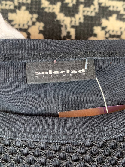 Mens Y2K Black Mesh Graphic Long Sleeve Top