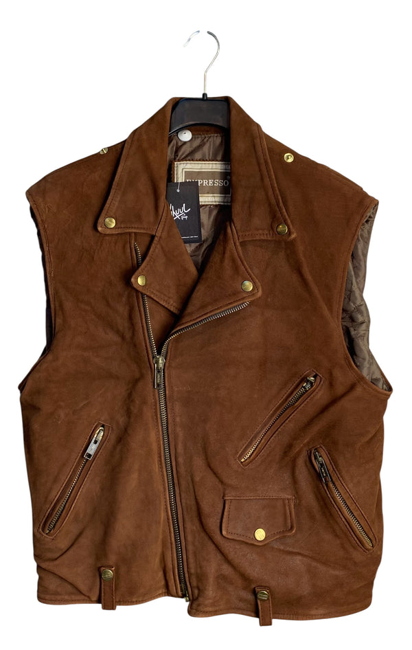 Expresso Leather Biker Vest