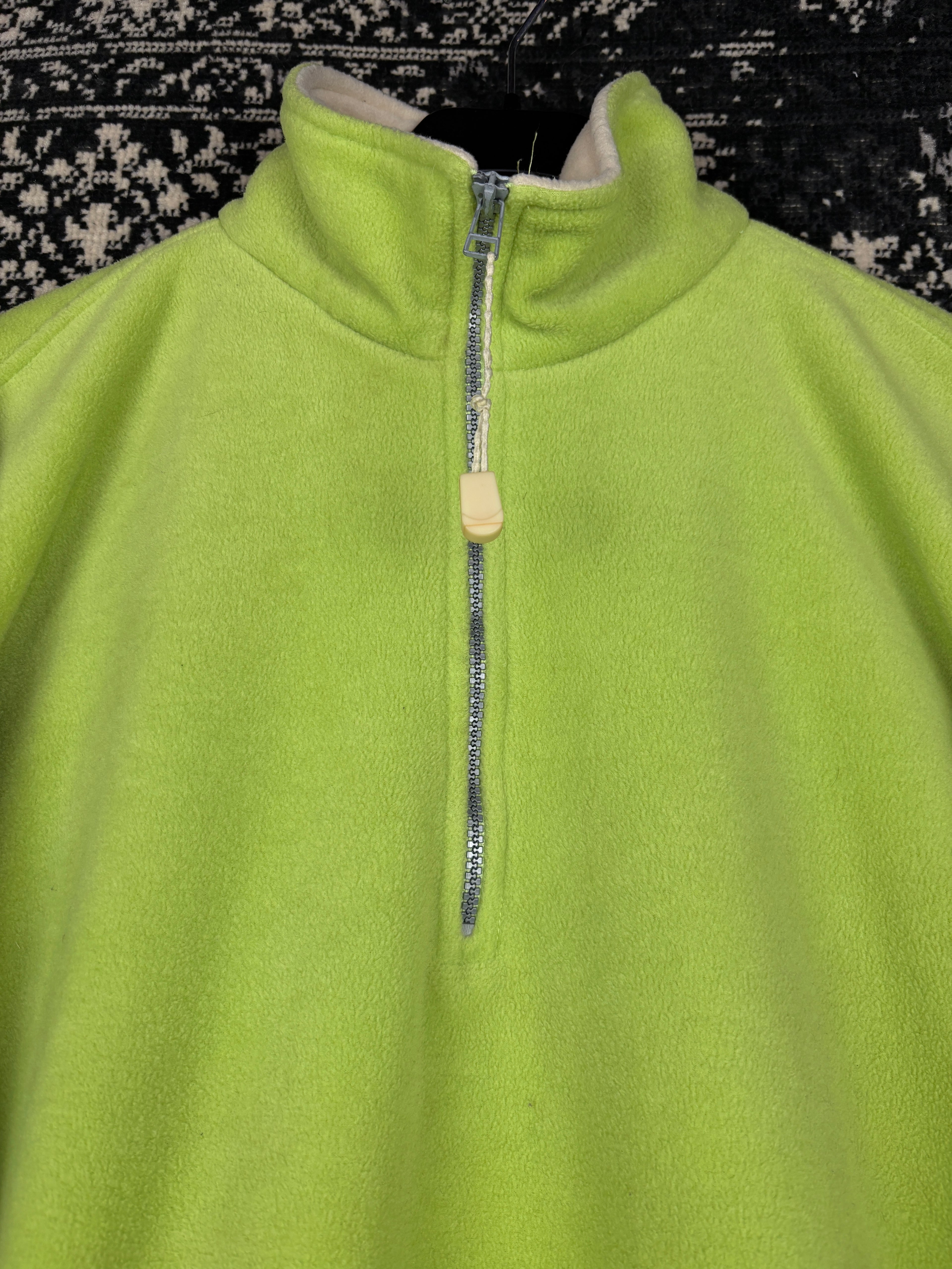 Men's Vintage Lime Green Half Zip Fleece Pullover