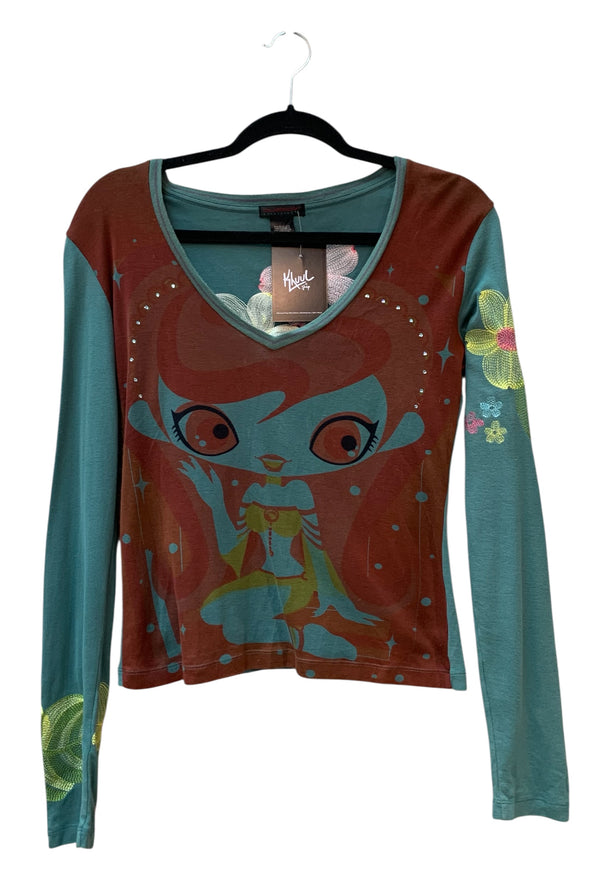 Custo Barcelona Y2K Graphic Long Sleeve Top