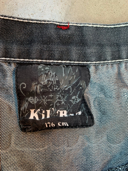 Vintage Kill Brand Skater Wide-Leg Denim Jeans
