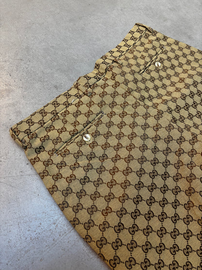 Gucci GG Monogram Beige Pants Men's XL