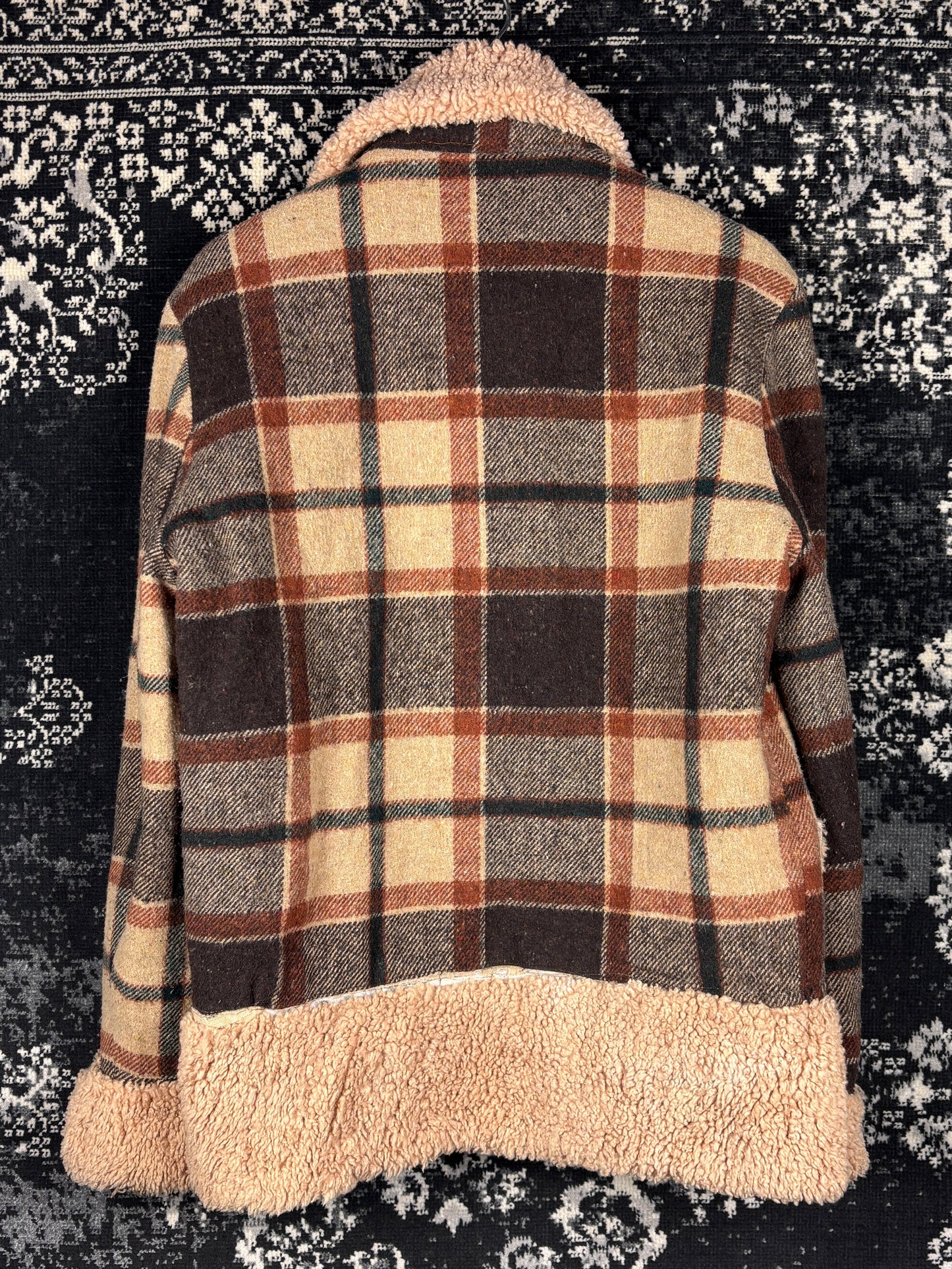 Men's Vintage Brown Checkered Flannel Jacket