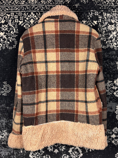 Men's Vintage Brown Checkered Flannel Jacket