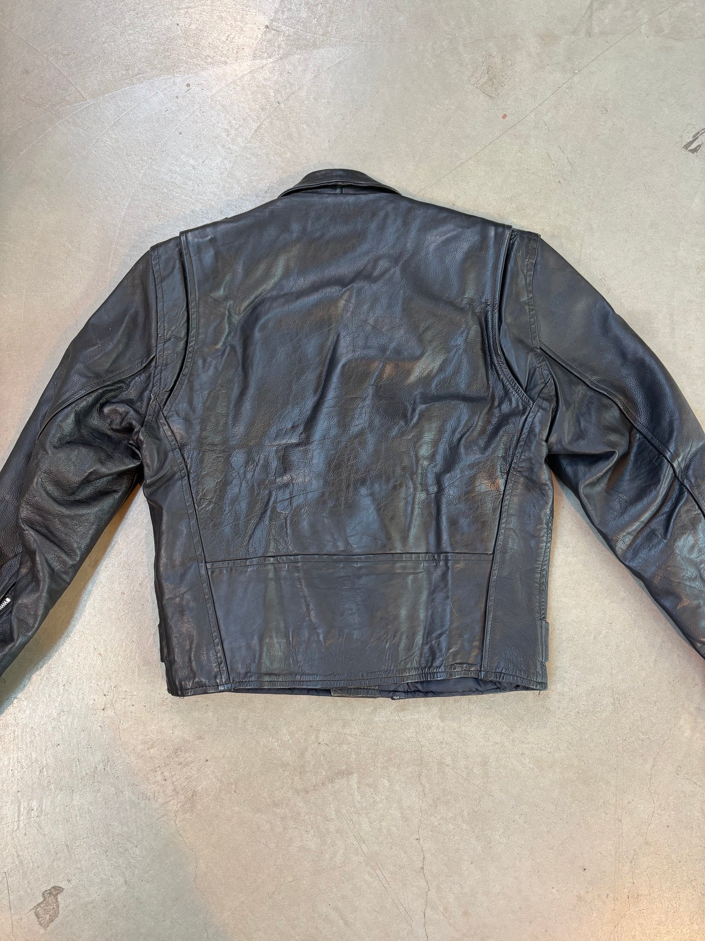 Vintage Black Leather Biker Jacket